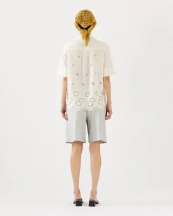 Online Marty Shirt Cotton Embroidery Cream Shirts & Blouses | Clothing