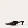 Hot Mathilde Mule Leather Emboss Croc Black Heels