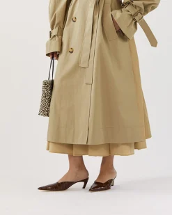 Online Mathilde Mule Leather Emboss Croc Brown Heels
