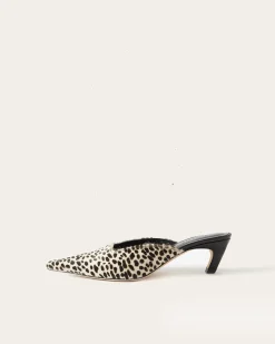 Clearance Mathilde Mule Pony Polkadot Black + White Heels