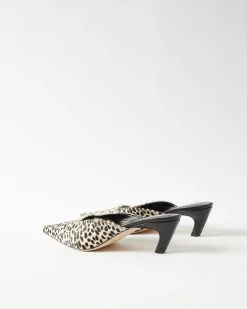 Clearance Mathilde Mule Pony Polkadot Black + White Heels