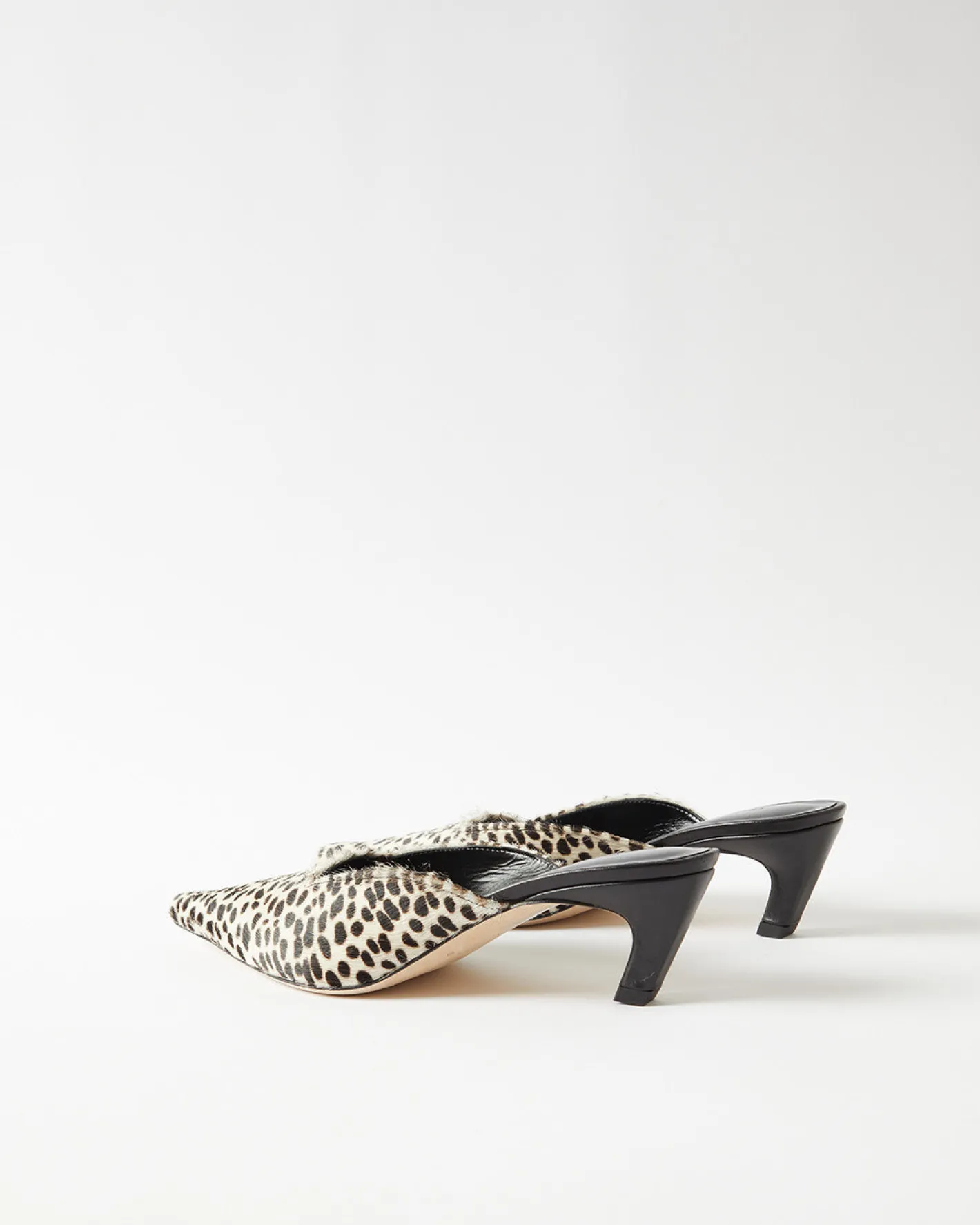 Clearance Mathilde Mule Pony Polkadot Black + White Heels