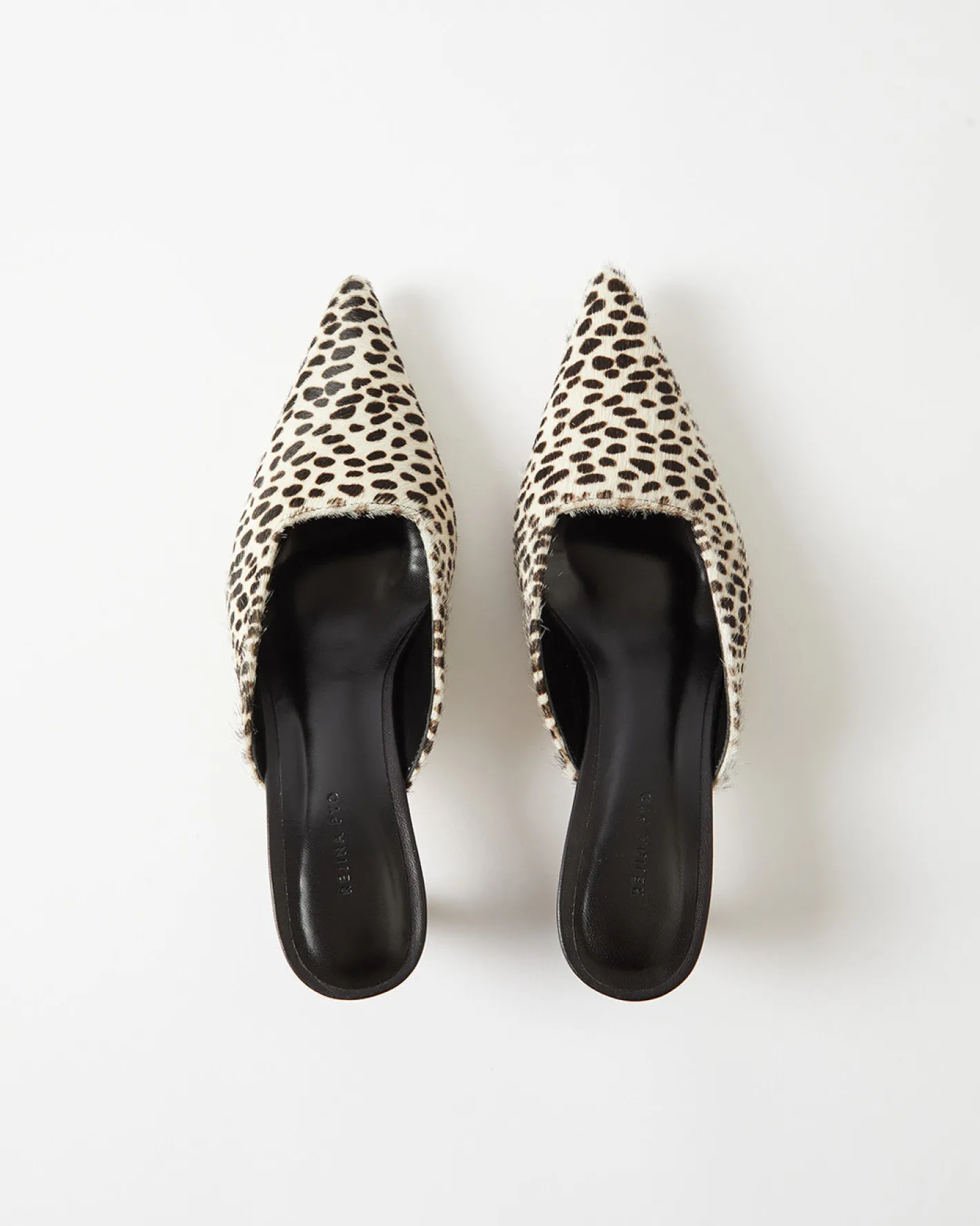 Clearance Mathilde Mule Pony Polkadot Black + White Heels