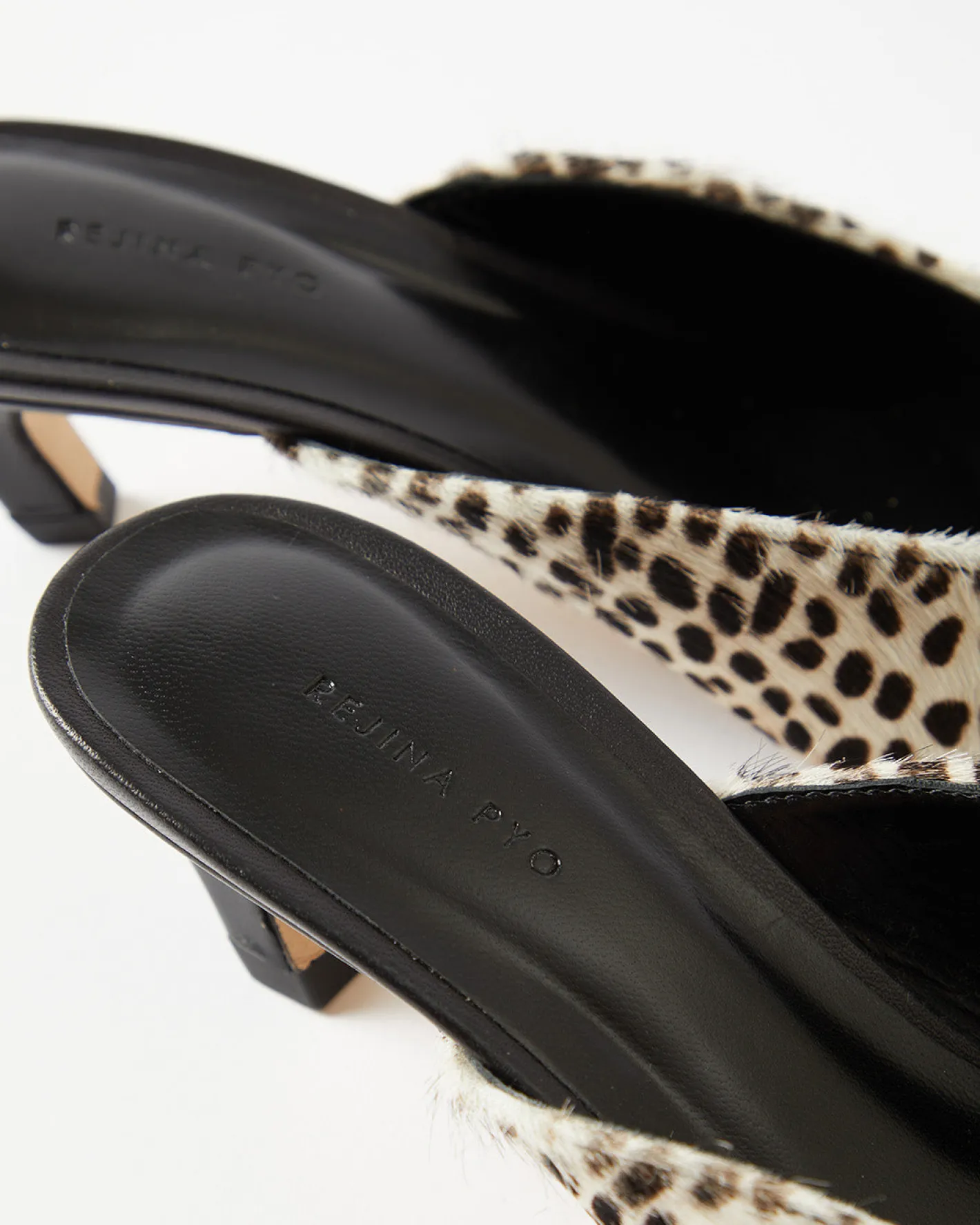 Clearance Mathilde Mule Pony Polkadot Black + White Heels