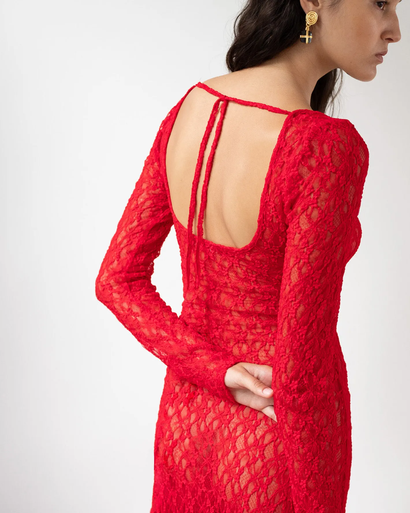 Outlet Mila Dress Lace Red Dresses | Clothing