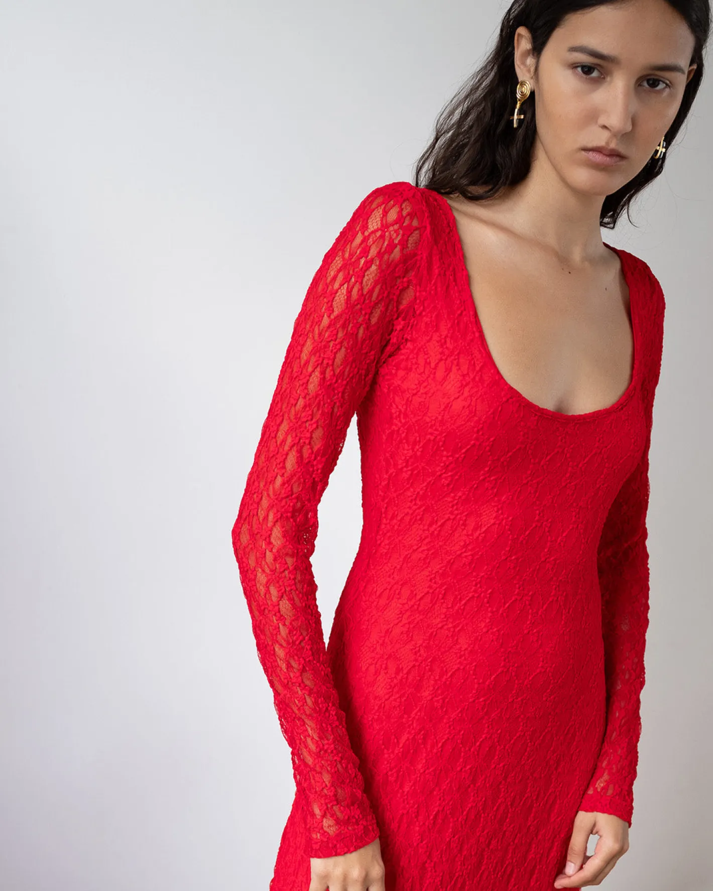 Outlet Mila Dress Lace Red Dresses | Clothing
