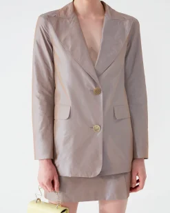 Hot Mina Blazer Taffetta Iridescent Tailoring | Jackets