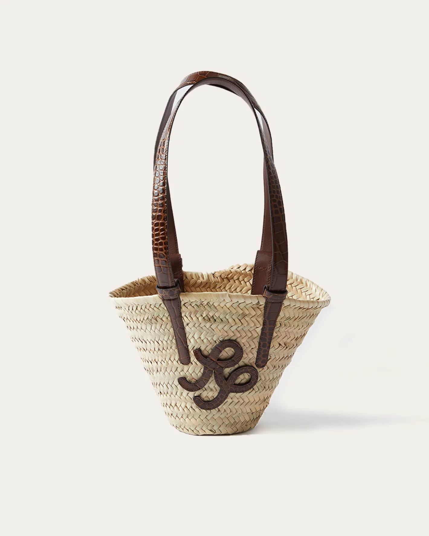 Best Mini Basket Tote Leather Emboss Croc Brown Everyday