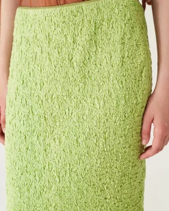 Fashion Mirren Skirt Cotton Blend Seersucker Acid Green Skirts