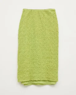 Fashion Mirren Skirt Cotton Blend Seersucker Acid Green Skirts