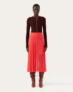 Outlet Miwa Skirt Chiffon Hot Pink Skirts | Clothing