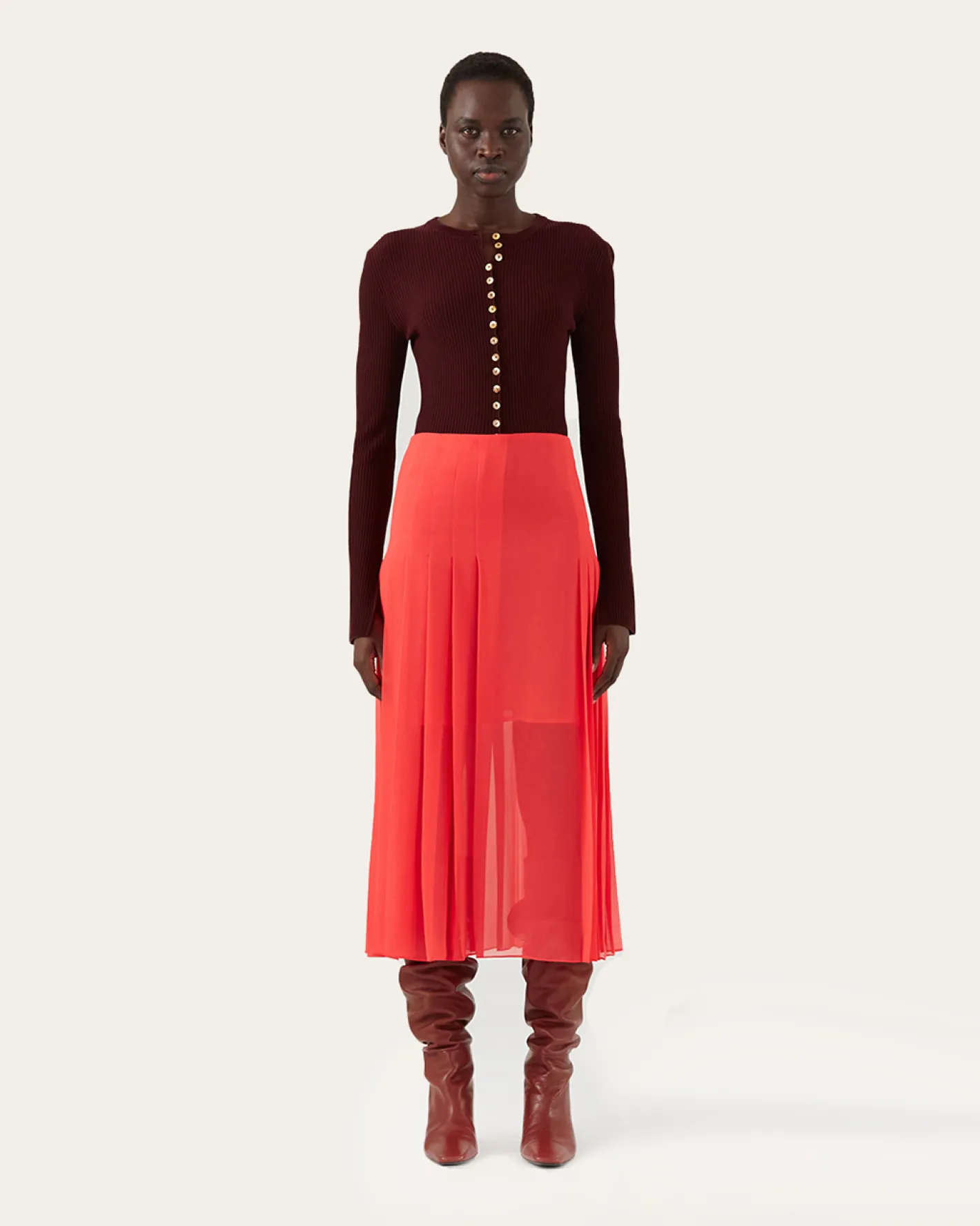 Outlet Miwa Skirt Chiffon Hot Pink Skirts | Clothing