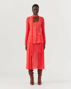 Outlet Miwa Skirt Chiffon Hot Pink Skirts | Clothing
