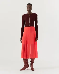 Outlet Miwa Skirt Chiffon Hot Pink Skirts | Clothing