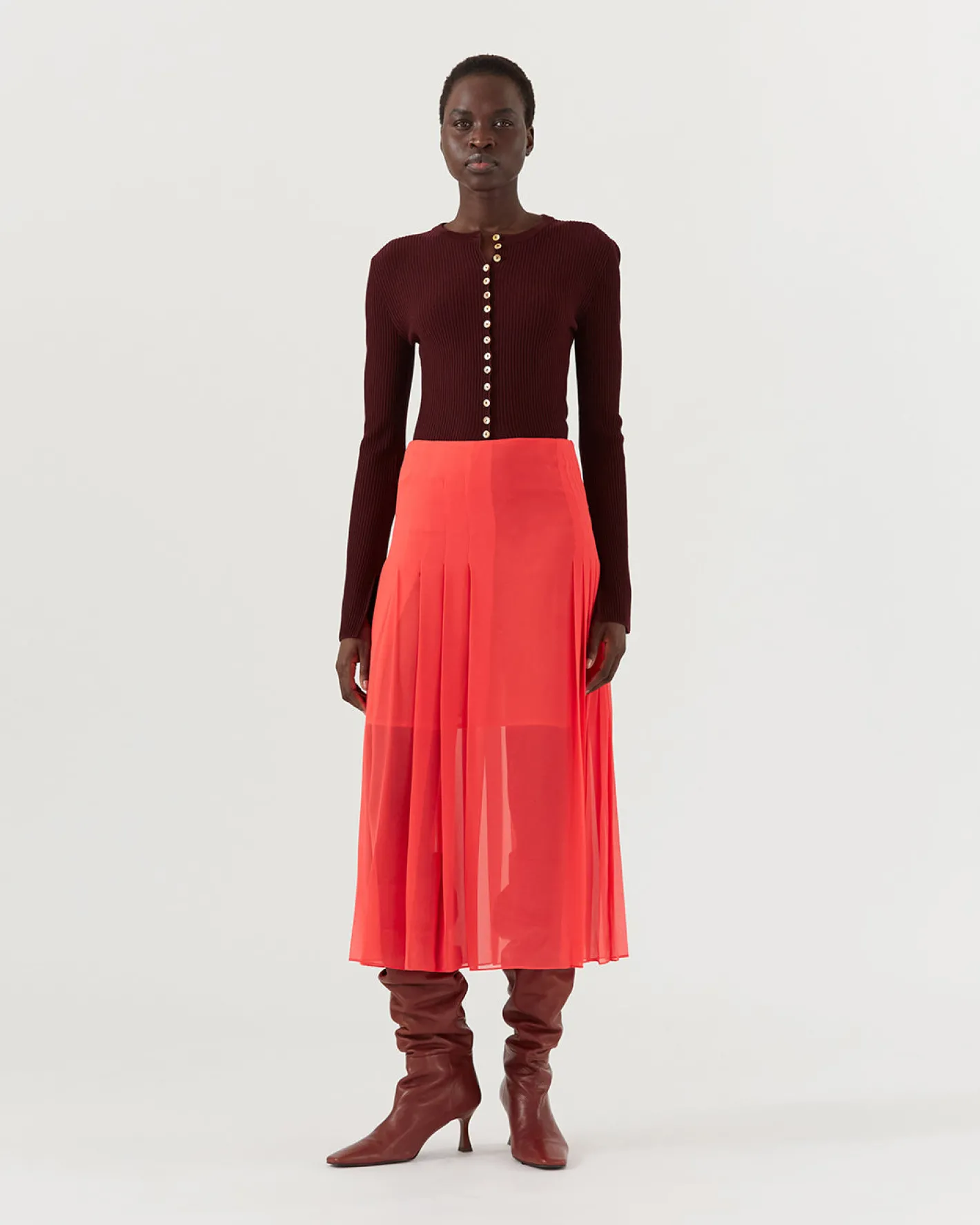 Outlet Miwa Skirt Chiffon Hot Pink Skirts | Clothing