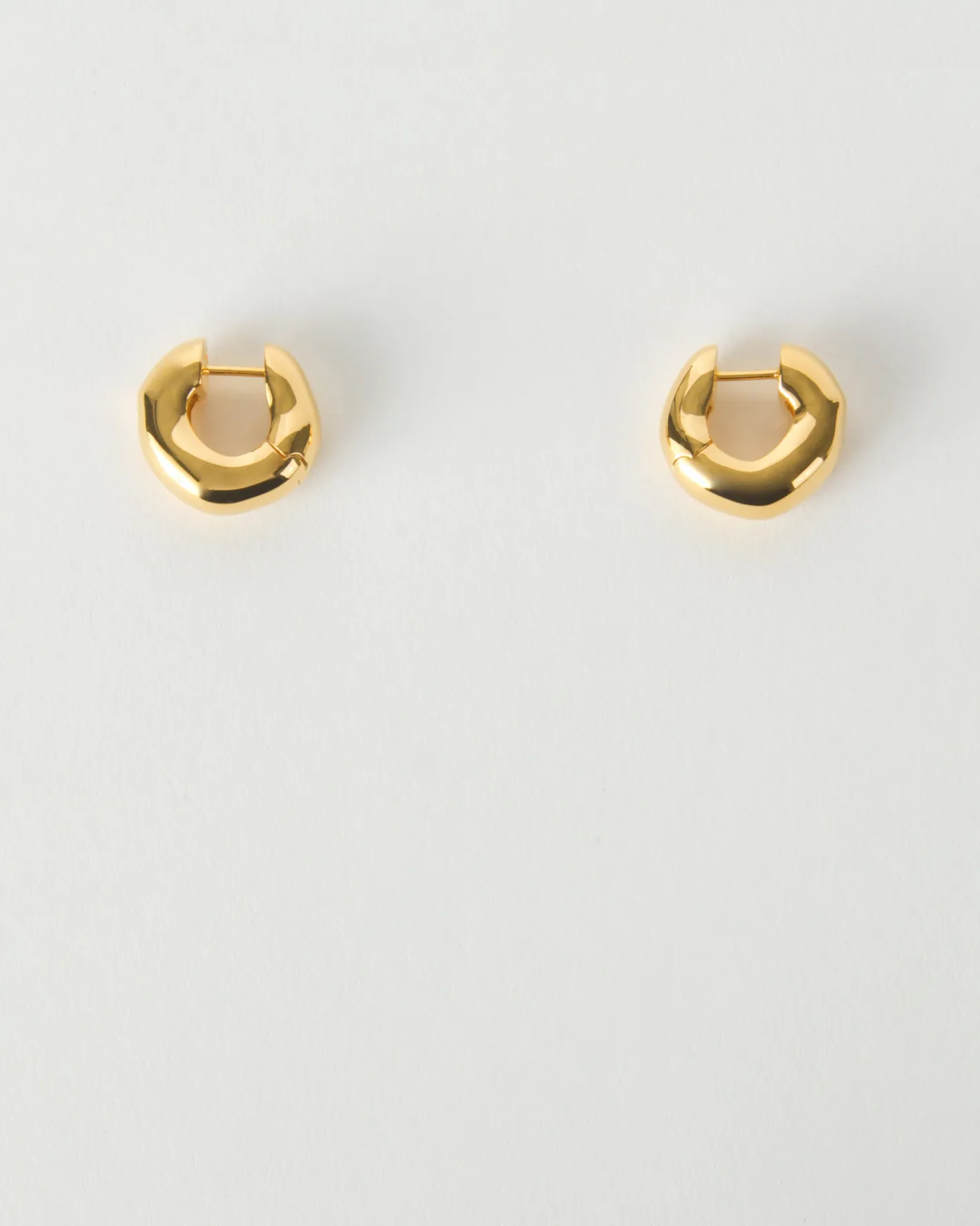 Clearance Molten Hinged Hoops Gold Plated Earrings