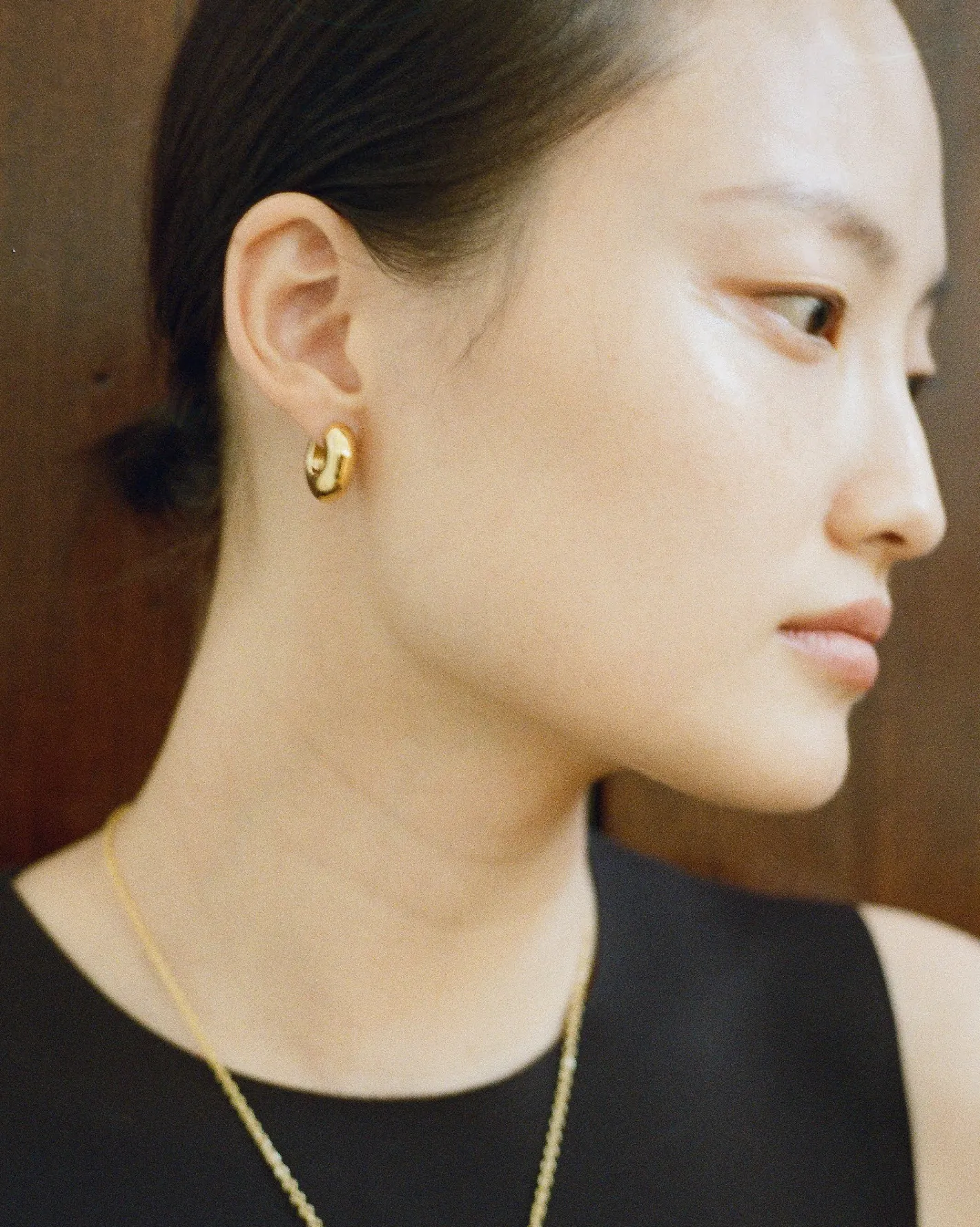 Clearance Molten Hinged Hoops Gold Plated Earrings