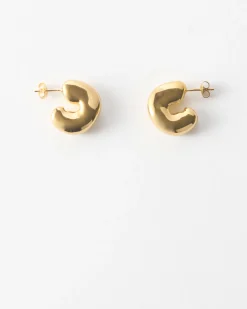 Discount Molten Hoops Gold Plated Earrings