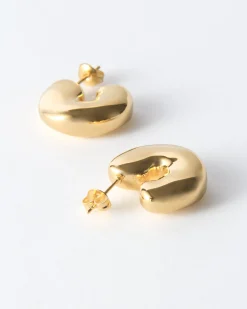 Discount Molten Hoops Gold Plated Earrings