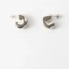 Fashion Molten Hoops Silver Plated Earrings