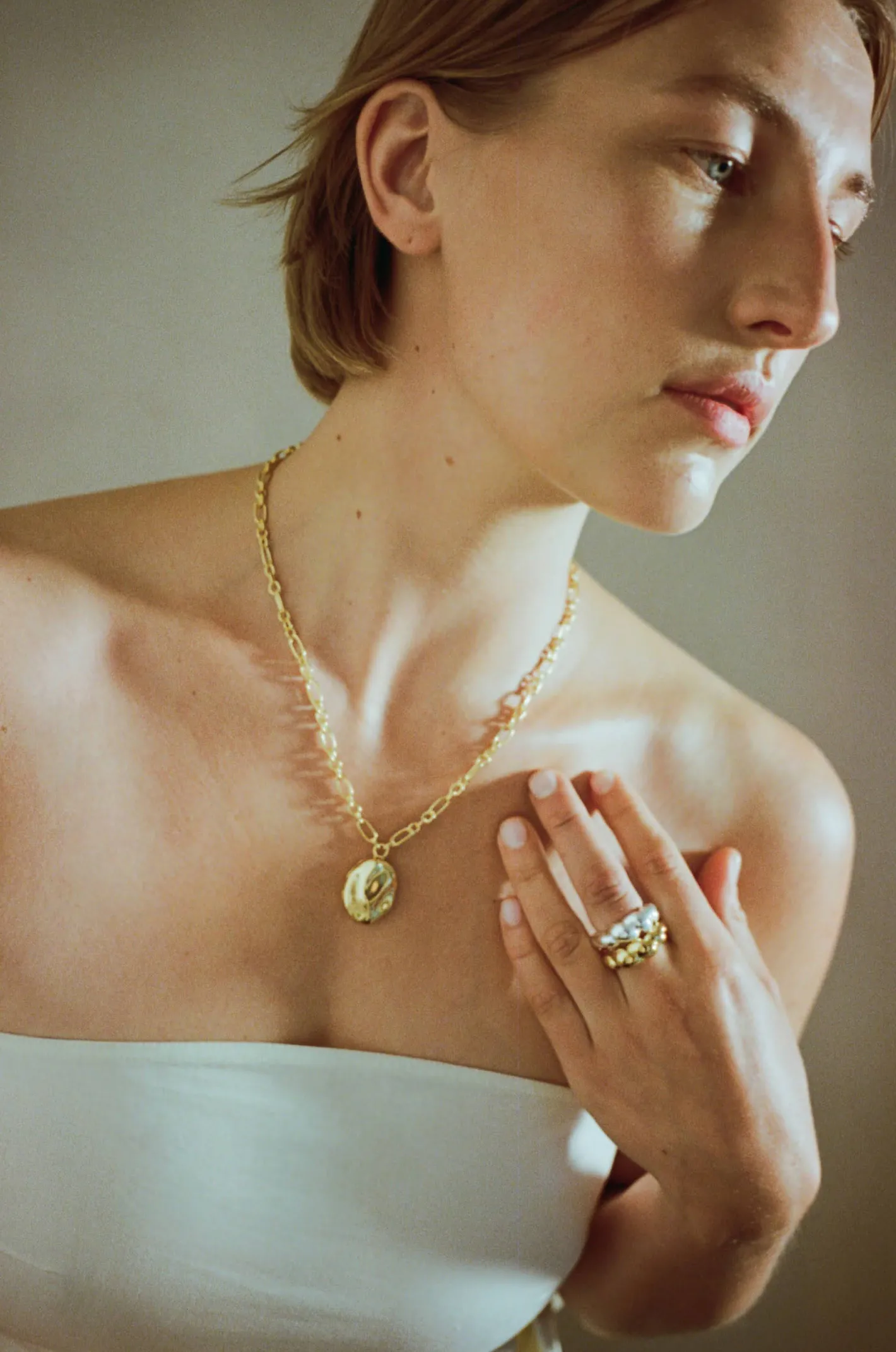 Discount Molten Locket Necklace Gold Plated Necklaces
