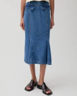 Online Monroe Skirt Organic Cotton Denim Blue Skirts | Denim
