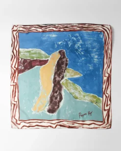 Fashion Munch x Silk Scarf Print Blue Hats | Scarves