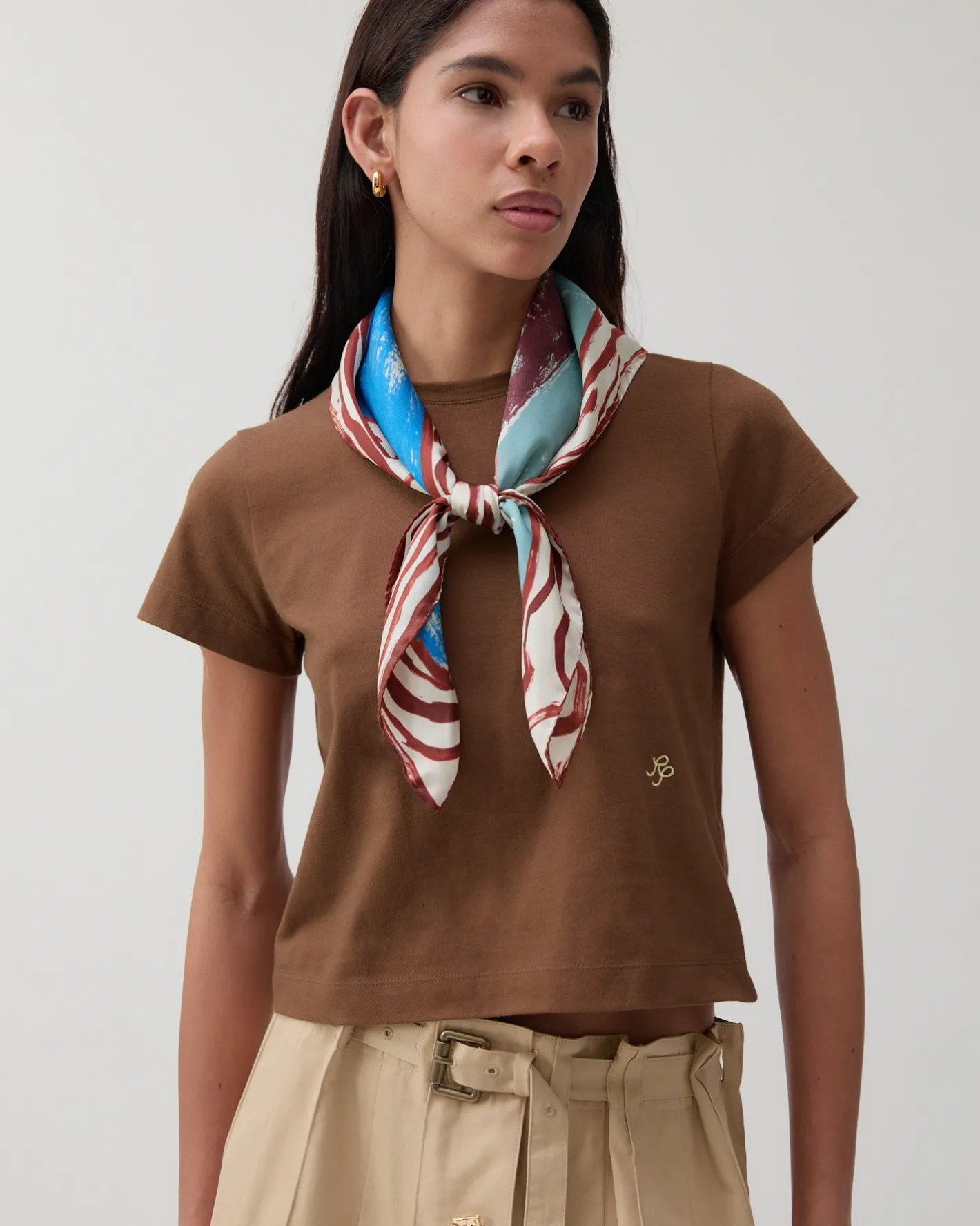 Fashion Munch x Silk Scarf Print Blue Hats | Scarves