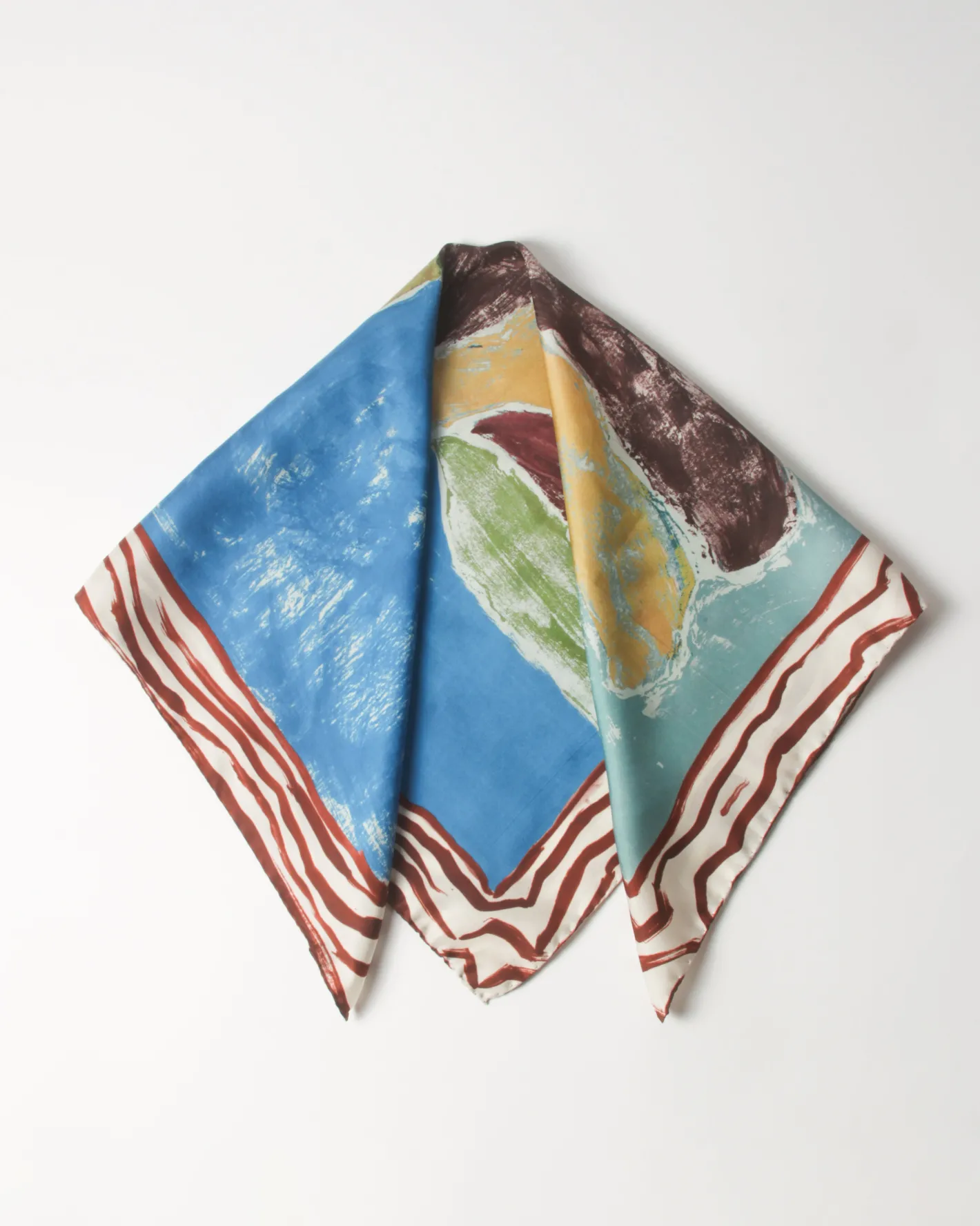 Fashion Munch x Silk Scarf Print Blue Hats | Scarves