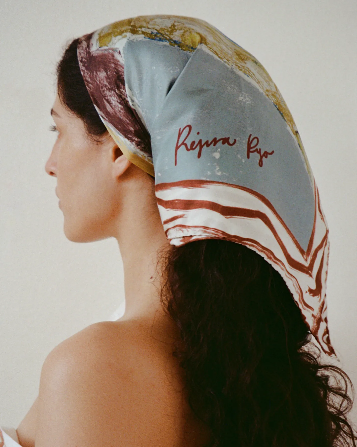 Fashion Munch x Silk Scarf Print Blue Hats | Scarves
