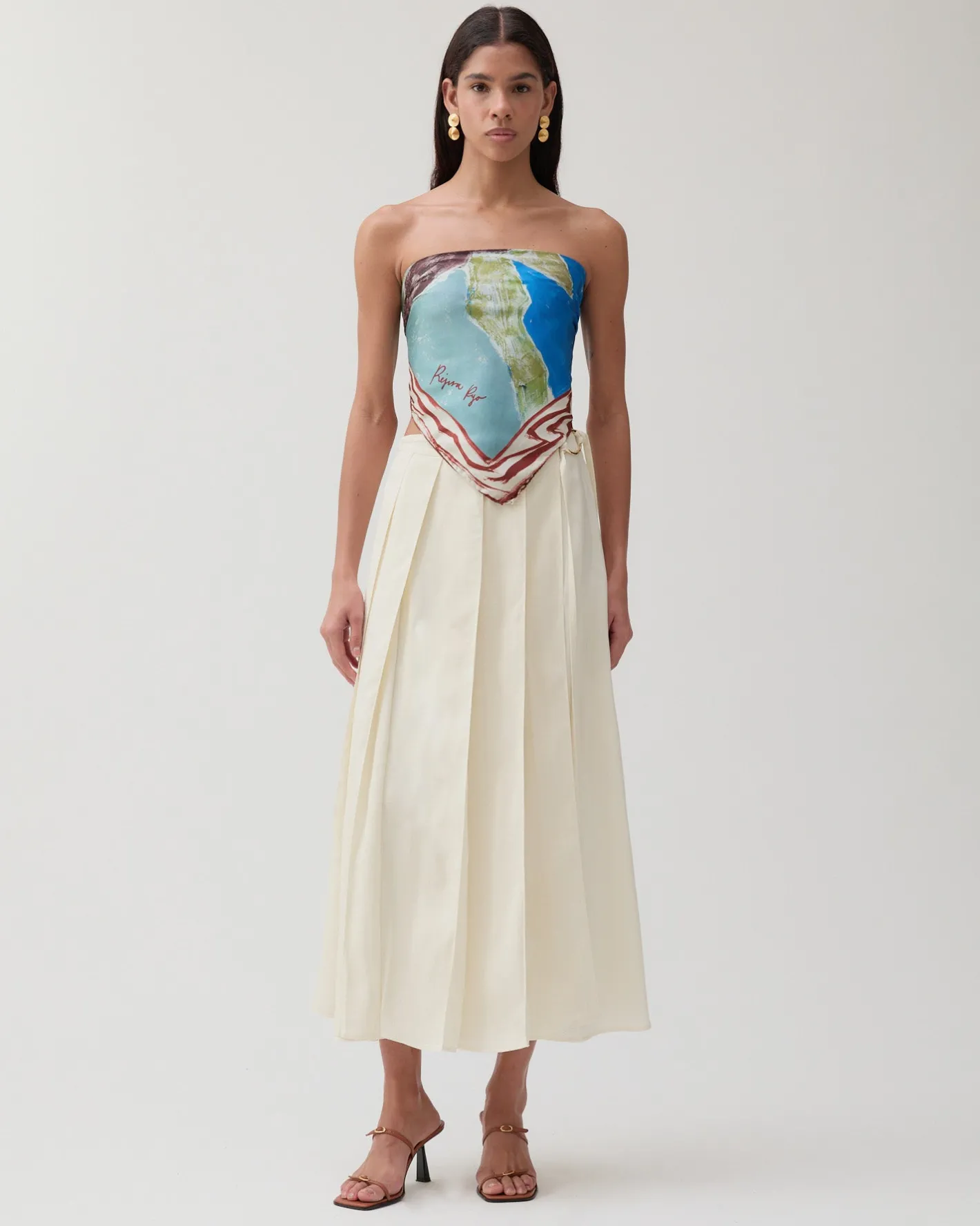 Fashion Munch x Silk Scarf Print Blue Hats | Scarves