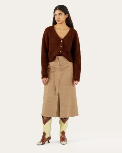 Clearance Nala Cardigan Alpaca Blend Brown Knitwear | Clothing
