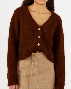 Clearance Nala Cardigan Alpaca Blend Brown Knitwear | Clothing