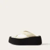 Outlet Nikki Slides Leather Nappa Ivory Flats
