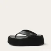 New Nikki Slides Leather Nappa Black Flats