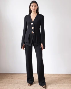 New Noemie Blazer Crepe Twill Viscose Black Tailoring | Jackets
