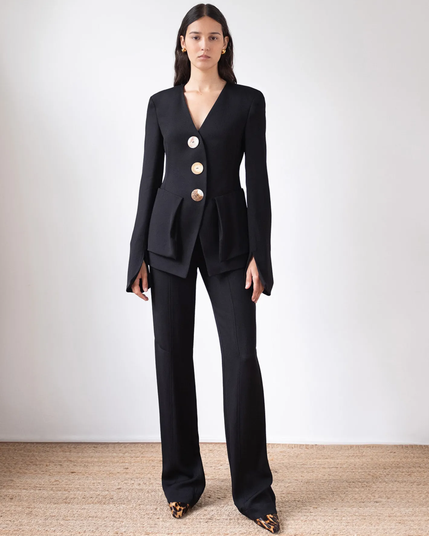 New Noemie Blazer Crepe Twill Viscose Black Tailoring | Jackets