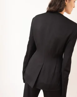 New Noemie Blazer Crepe Twill Viscose Black Tailoring | Jackets