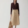 Clearance Noor Skirt Cotton Blend Tan Skirts | Clothing