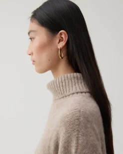 Online Oblong Hoops Gold Plated Earrings