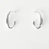 Sale Oblong Hoops Silver Plated Earrings