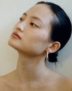 Sale Oblong Hoops Silver Plated Earrings