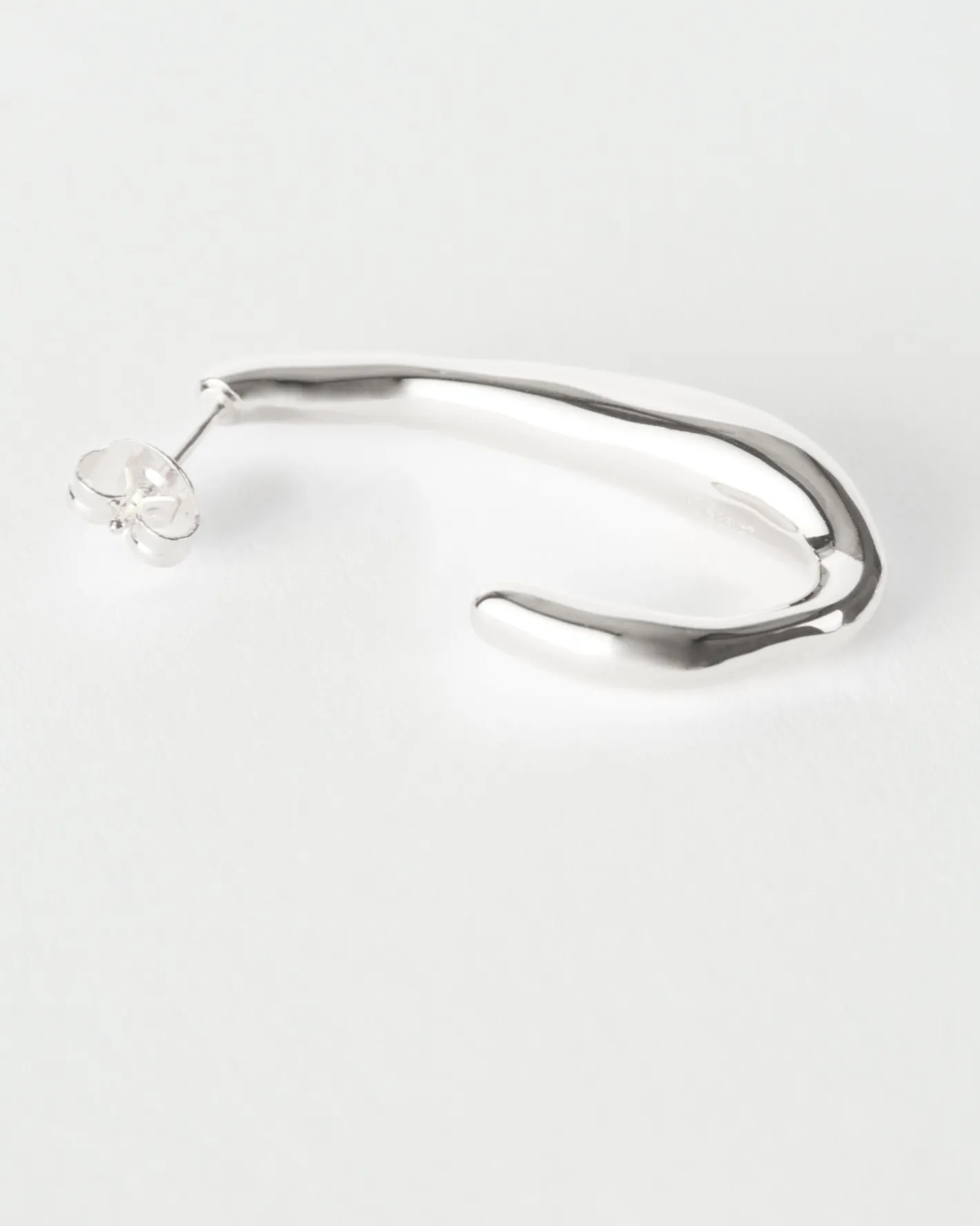 Sale Oblong Hoops Silver Plated Earrings