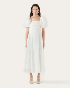 Sale Oksana Dress Organic Cotton Off-White Dresses
