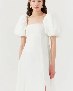Sale Oksana Dress Organic Cotton Off-White Dresses