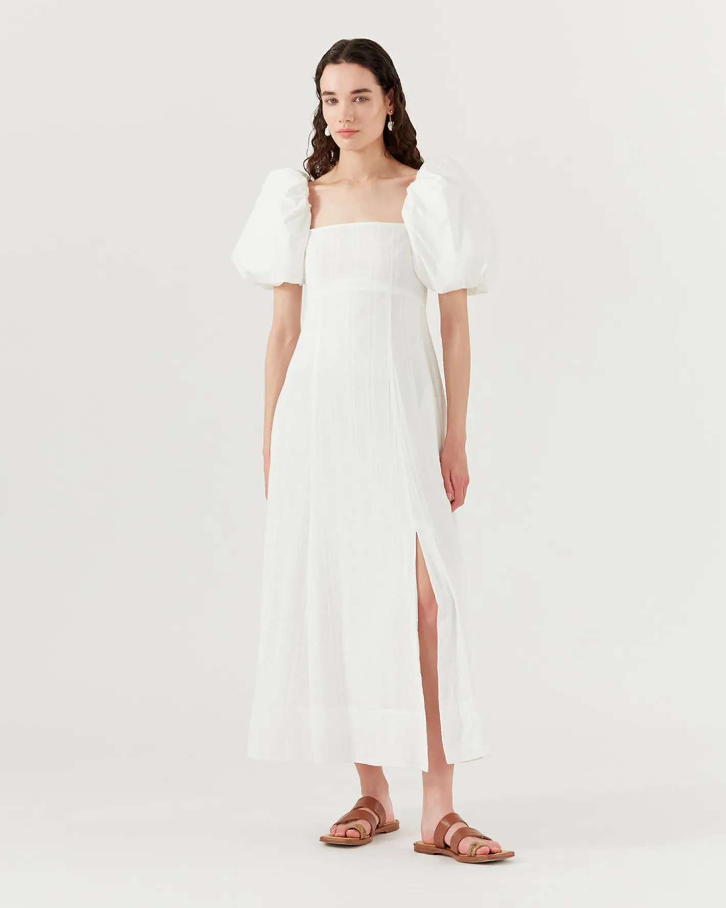 Sale Oksana Dress Organic Cotton Off-White Dresses