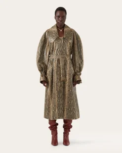 Clearance Oona Trenchcoat Faux Snakeskin Beige Trenches | Trenches