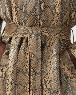 Clearance Oona Trenchcoat Faux Snakeskin Beige Trenches | Trenches