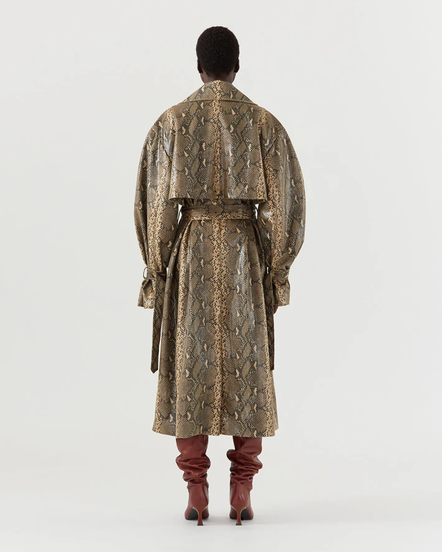 Clearance Oona Trenchcoat Faux Snakeskin Beige Trenches | Trenches