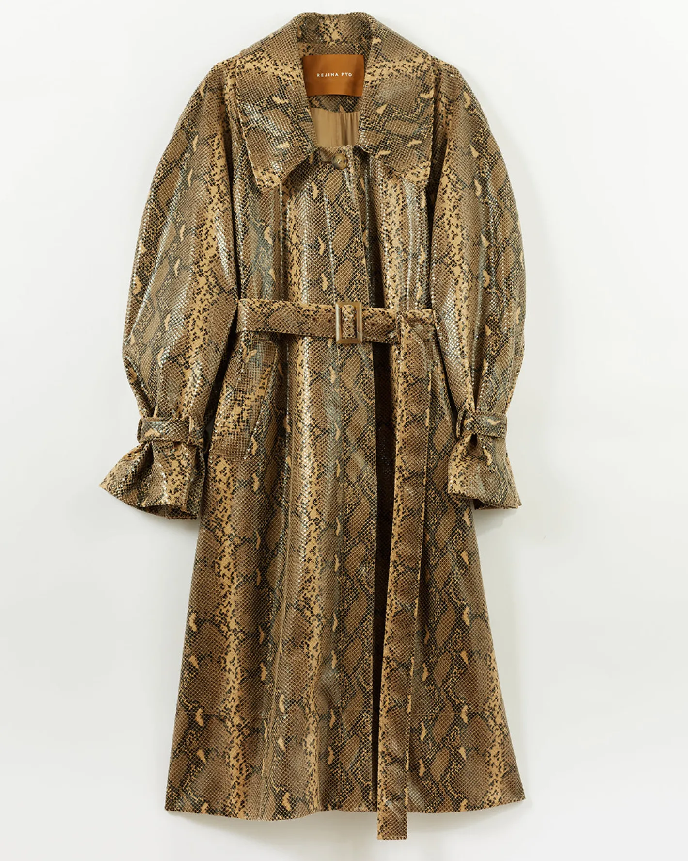 Clearance Oona Trenchcoat Faux Snakeskin Beige Trenches | Trenches